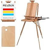 MEEDEN French Easel, Large Sketchbox Easel - Foldable Portable Beechwood Field Art Easel with Drawer, Palette & Metal Tray for Professionals, Artists & Hobbyists Painting on the Go, Hold Canvas to 34"