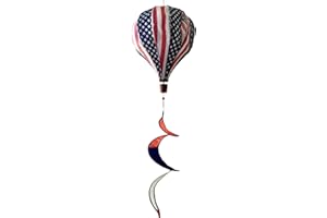 BRIARWOOD LANE Red White & Blue Deluxe Hot Air Balloon Wind Twister Everyday 54" L