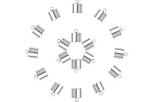 arricraft 10PCS 10mm Column Cord Ends, Jewelry Making Caps, Glue-in Fasteners for Necklace Cord, Tassel, Leather Jewelry Making-Stainless Steel Color