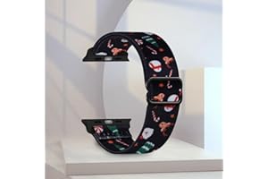 Christmas-themed watch band, compatible with Apple Watch, available in men's and women's sizes 40, 41, 38, 42, 44, 45, 46, an