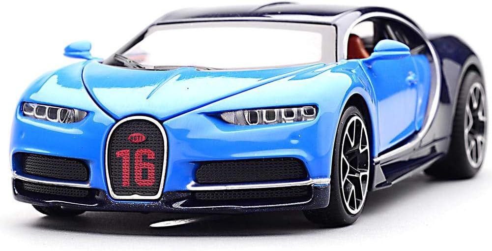 Funarrow 1:32 Bugatti Zinc Alloy Pull Back Diecast Toy Car Model Collection with Light & Sound Toy Kids Toys, Non-Toxic Water-Based Paint Best Gift for Children