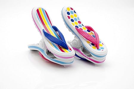 Boca Clips Strandtuchklammern – Flip Flops rosa gestreift