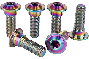 UHDFBDHF 6Pcs Titanium Bolt M8 x 20mm 25mm Motorcycle Rear Brake Rotor Screw (Ranibow, M8x25mm)