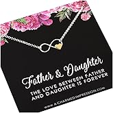 A Charmed Impression Sterling Silver Infinity Gold Heart Necklace - Father Daughter Gift