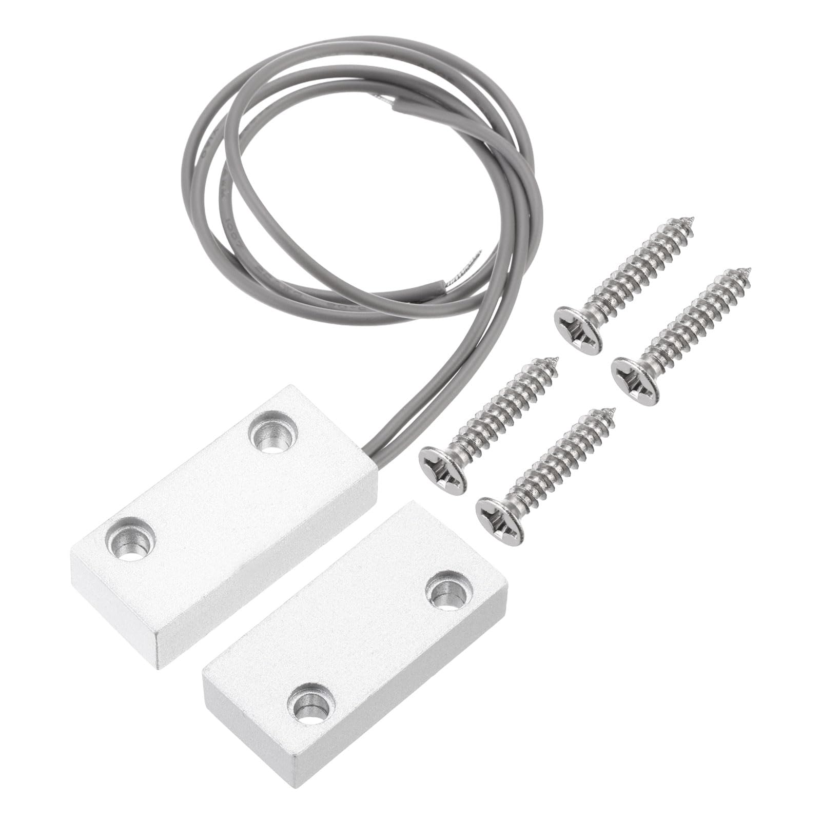 PATIKIL Security Rolling Door Contact, 0-100V/0.5Amp Magnetic Reed Switch Alarm Sensor with 2 Wire for N.C. Applications, Grey