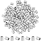 UNICRAFTALE 100Pcs 304 Stainless Steel Tube Beads Metal Straight Long Beads Smooth Loose Tube Bead Metal Spacer Bead 3mm Diameter for Bracelet DIY Craft Jewelry Making 4mm