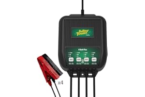Battery Tender Plus 4 Bank Multibank Charger - 5 AMP (1.25 AMPs Per Bank) - Smart 12V Multi Battery Charger and Maintainer for Standard, AGM, and Lithium LiFePO4-022-0148-DL-WH