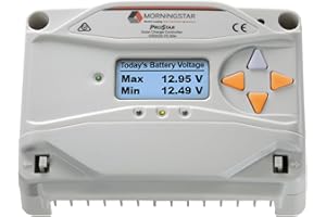 MORNINGSTAR CORPORATION Morningstar Prostar 30A PWM Solar Charge Controller w/ Meter (PS-30M) - Solar Panel Regulator, Supports 12V/24V LA/Lithium Batteries, LVD/Lighting Ctrl, HazLoc Rated, Low Noise - Designed in The USA