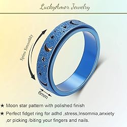 LuckyAmor Anxiety Ring for Women Spinner