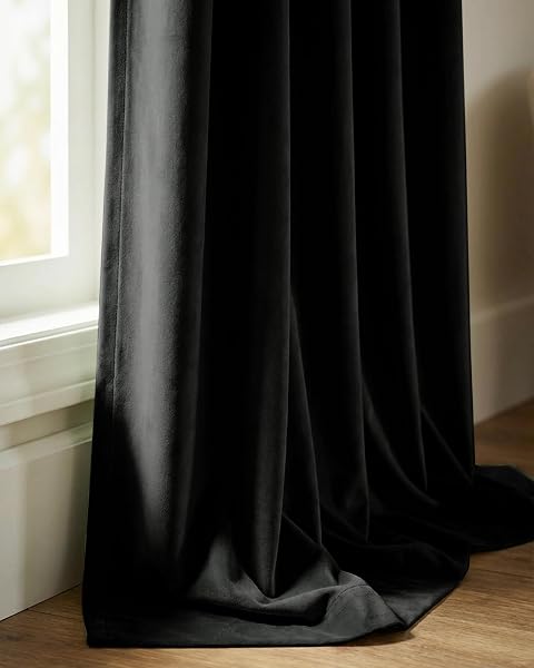 STANGH BLACK BLACKOUT CURTAINS 84 INCHES FOR BEDROOM, 2 PANELS