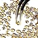 TecUnite 1728 Pieces Crystals Nail Art Rhinestones Round Beads Flatback Glass Charms Gems Stones and 2 Pieces Tweezers with Storage Organizer Box, SS3 6 10 12 16 20, 288 Pieces Each Size (Bronze)