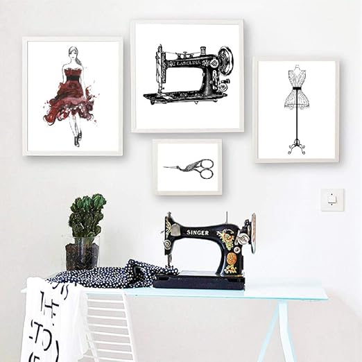 Bigmmdream Impresion De Costura Moda Arte De La Pared Imagen