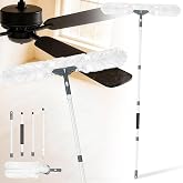 Microfiber Ceiling Fan Cleaner Duster with Extension Pole 59" | 360&deg; Adjustable Head/ Washable/27.5 inch Wide Long Duster for Cleaning Ceiling Fan/High Ceiling/Wall/Blinds/Furniture/White