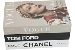 TOP CLADD Coffee Table Decorative Books For Home Decor, Fake Books For Decoration with Hidden Storage, Aesthetic Bookshelf Decor for Living Room Office Bedroom, 3 Piece, Black, White, Beige