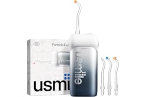 usmile C10 Portable Water Flosser – Travel-Friendly, 95-Day Battery, 4 Modes, 360° Nozzle, 180ml Tank, IPX7 Waterproof, Denti