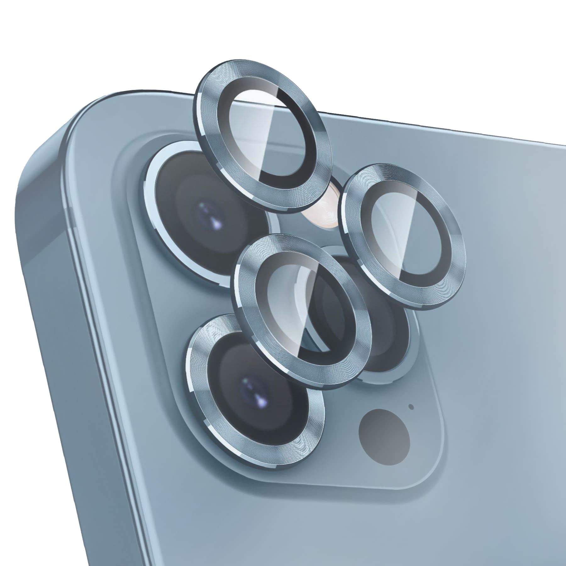 Camera Lens Protector Compatible for iPhone 13 Pro Max 6.7 inch/iPhone 13 Pro 6.1 inch, Bling Camera Cover Anti Scratch HD Tempered Glass Camera Screen Protector Shockproof Film(3 Pack) (Sierra Blue)