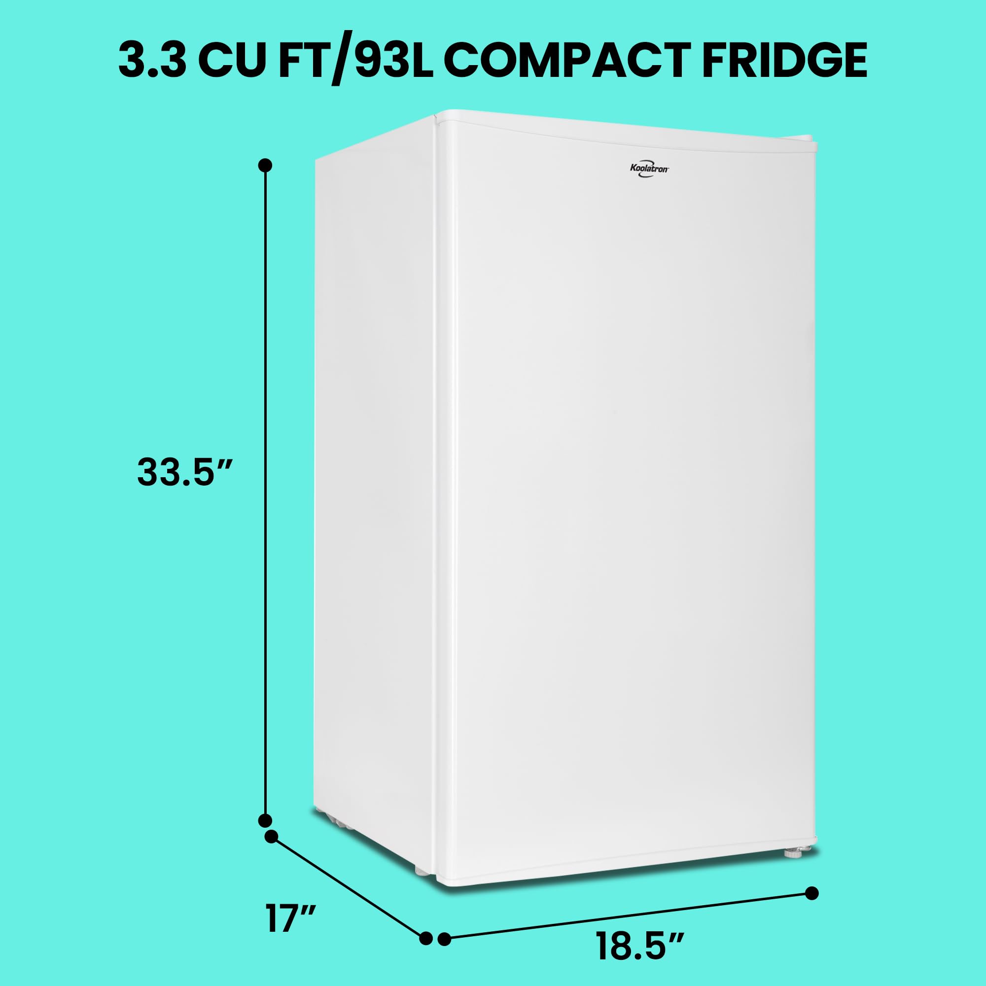 Koolatron Refrigerator - Mini Fridge With Freezer For Kitchen, Bedroom, office, Dorms, Cool Storage For Wine, Beverages, Compact Free Standing, Neveras Pequeñpara, 3.2 Cubic Feet Capacity, White