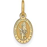 10K Yellow Gold Saint Christopher Pendant Charm