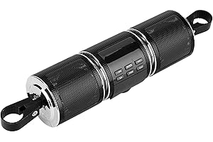 aqxreight Universal Waterproof Motorcycle Speakers 3.0+EDR Tf USB 12V IPX4 Music Player Motorcycle Audio Suitable for 22mm Handlebars (Black)