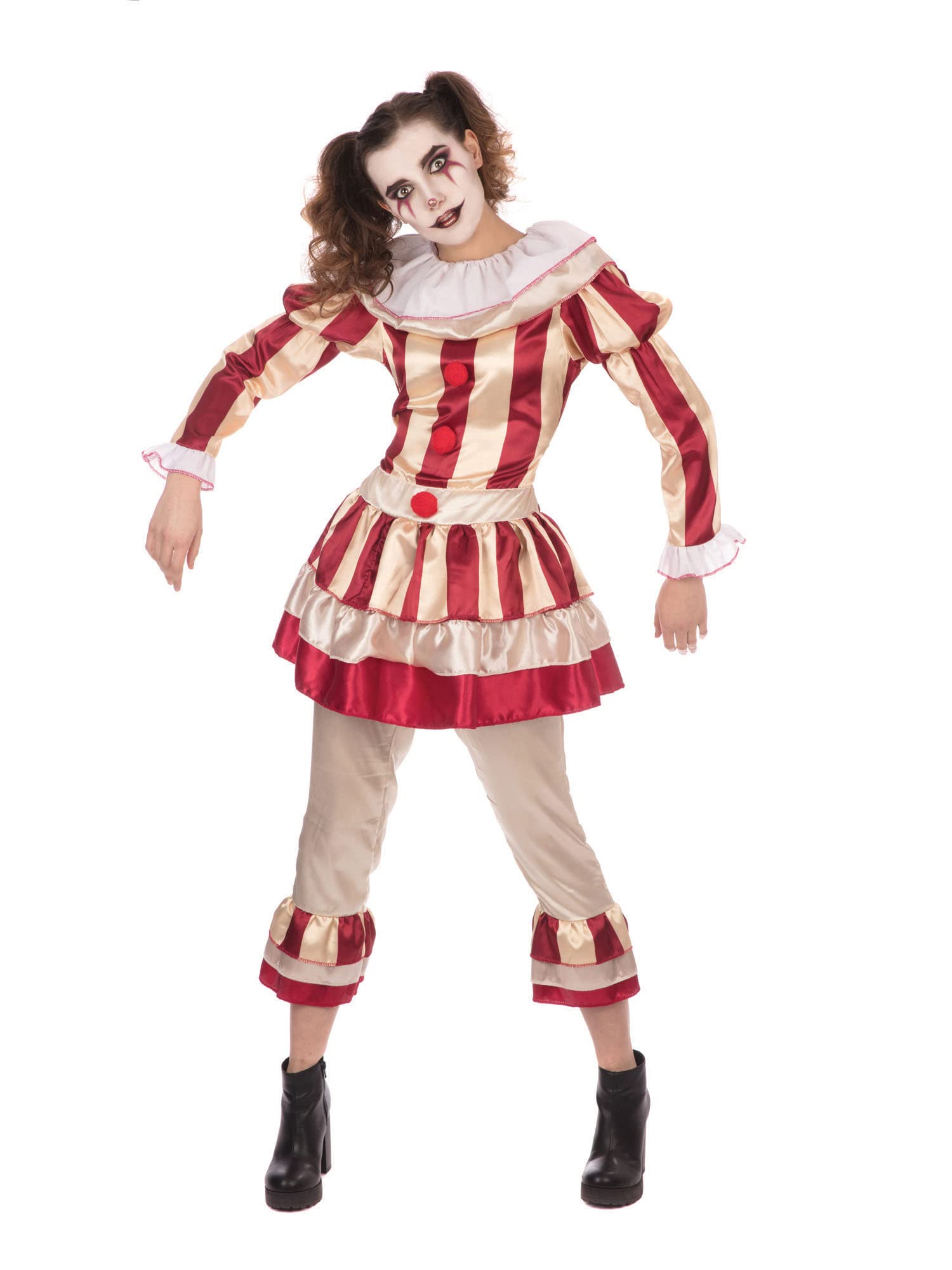 Rubies Women's Red Carnevil Clown Costume Set (Medium Size) - Perfect for Halloween Parties, Themed Events, Festivals, Cosplay, & More Halloween