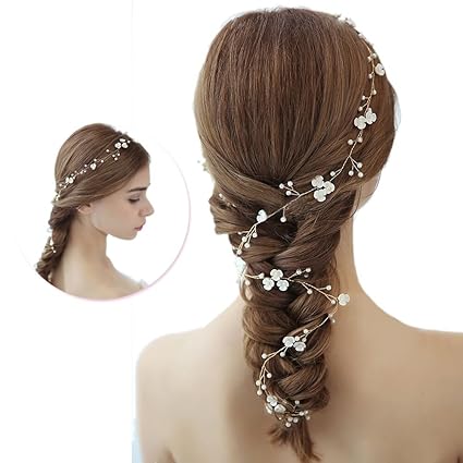 Bridal Vintage Pearl Vine Hairbands Headpiece Wedding Hair
