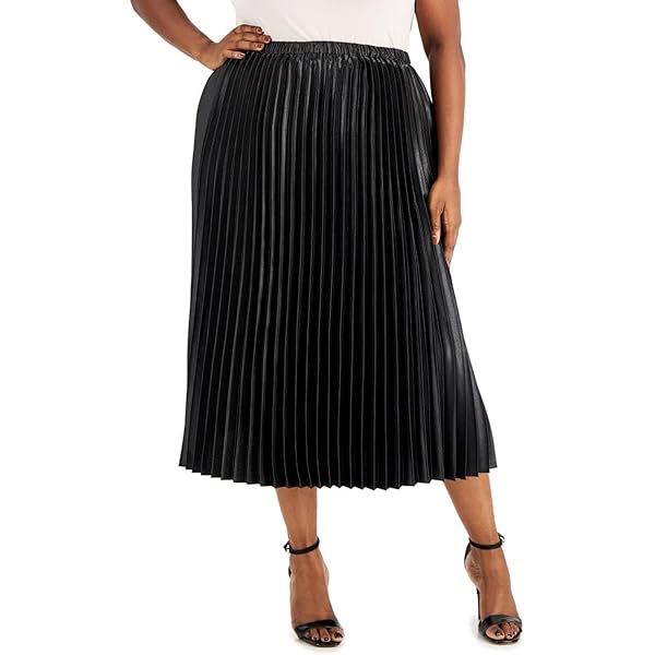 Max Studio Women's Maxi Pleated Colorblock Skirt, Black