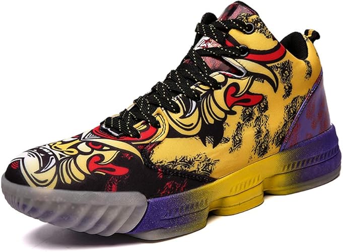 Amazon W Q バスケットボールシューズ メンズ 通気性 バスケットシューズ 快適なバッシュ軽量 ランニングシューズアウトドアスニーカーファッショスポーツ靴 バスケットボール