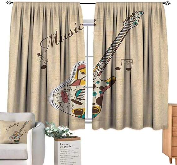 Amazon.com: homehot GuitarSolid Rod Pocket Short Blackout