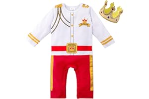Xuomuen Baby Boy Prince Charming Costume Outfit with Gold Crown Newborn Infant Halloween Birthday Uniform