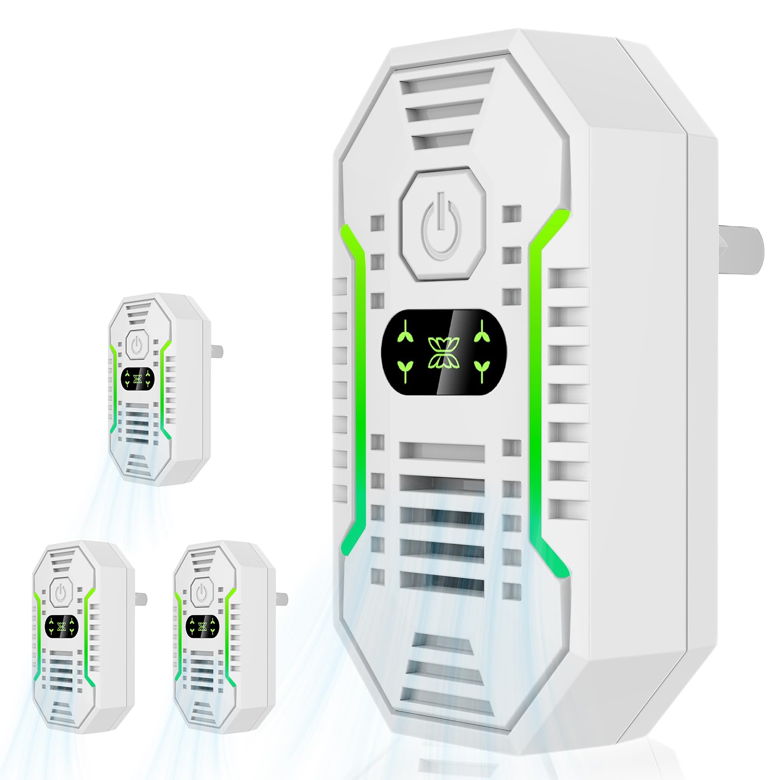 Air Ionizers for Home, Negative Ion Air Purifier - Ultra Quiet Plug In Air Freshener for Bedroom Office Kitchen Basement - Portable Mini Air Cleaner (Gem, 4 PCS)