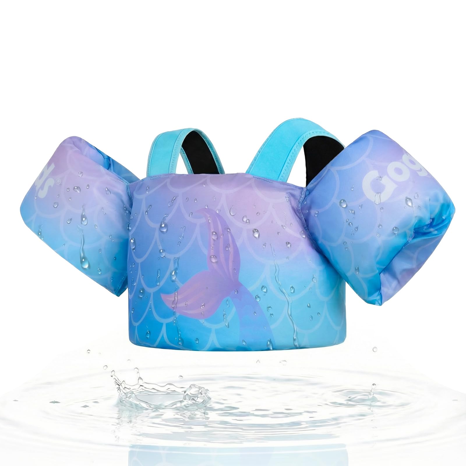 Gogokids Toddler Swimming Float Vest, Arm Bands Kids Swim Vest with Shoulder Harness Baby Floats Swimming Training Jacket for 2-6 Years Old Boys Girls Perfect for Pool, Learn to Swim and Beach