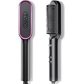 Tymo hair straightener brush - Tymo ring curly hair straightener with 20s fast heating, 5 thermostatic level hot hair straightener combs, 30 minute auto-off & 110V-240V, hair silky straightening brush