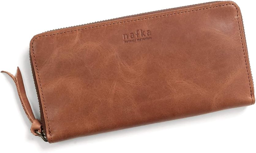 Amazon ナフカ Nafka 長財布 レディース メンズ 本革 モストロレザー シンプル ラウンドファスナー 日本製 Nfk キャメル Nafka 財布