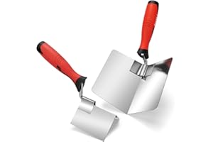 SHALL 2-Piece Drywall Corner Tool Set, 5'' Outside Corner Knife & 3-1/2'' Inside Corner Trowel, Stainless Steel External & In