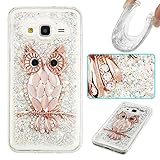 J3 Case,J3 2016 Case,Express Prime Case,Amp Prime Case,DAMONDY 3D Cute Moving Bling Liquid Glitter Floating Dynamic Flowing Ultra Clear Soft TPU Case for Samsung Galaxy J3/J3 V-beikemao