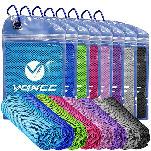 YQXCC 8 Stück Kühlendes Handtuch 120x30cm, Eiskühlung für Nacken & Gesicht