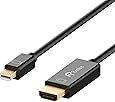 Mini DP to HDMI, Rankie 6 Feet Gold Plated Mini DisplayPort (Thunderbolt Port Compatible) to HDMI HDTV Cable (Black) - R1101