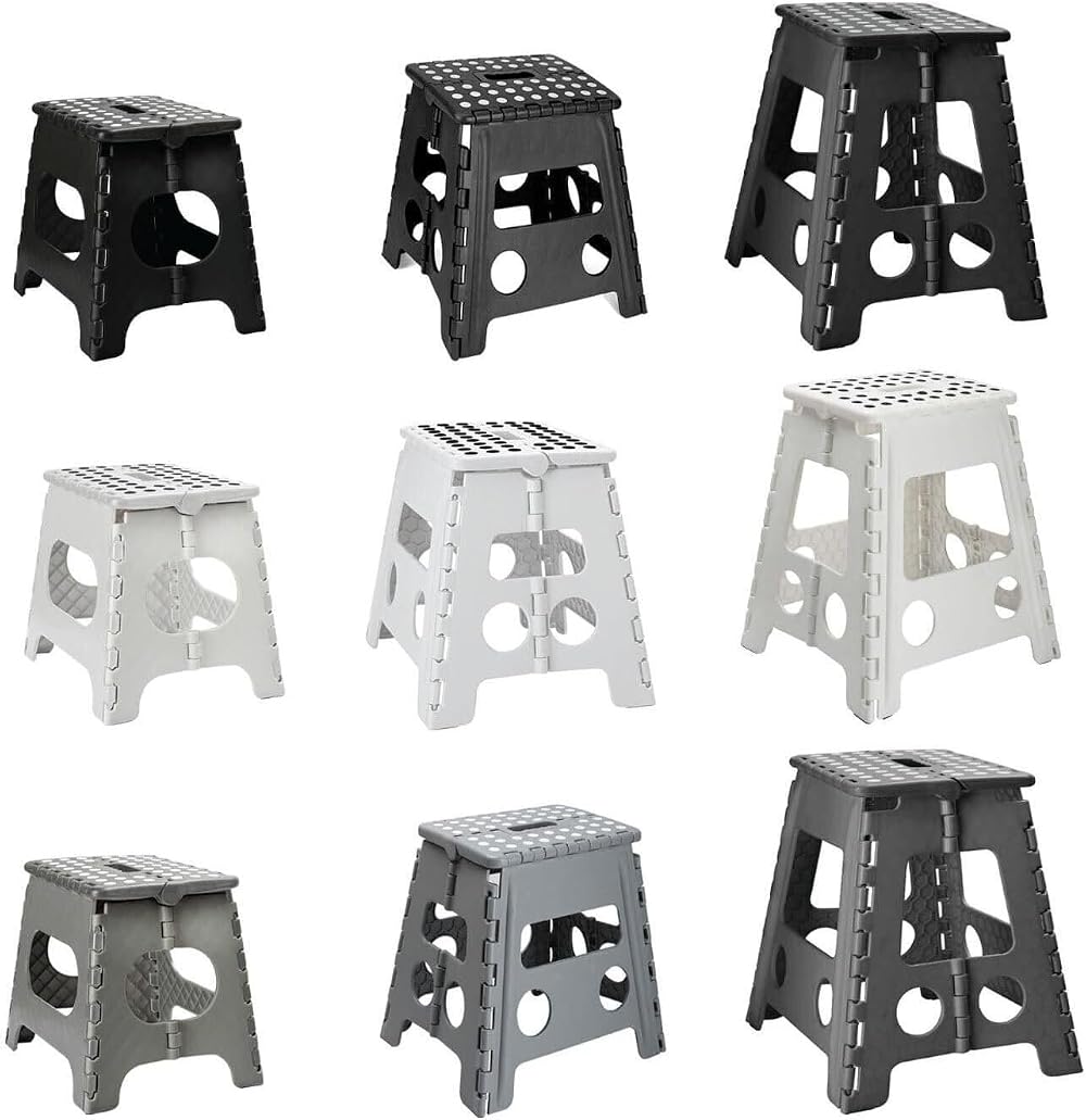 Optimal Products Foldable Step Stool 150Kg Anti-Slip Black 39cm Large