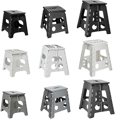 Optimal Products Foldable Step Stool 150Kg Anti-Slip Black 39cm Large