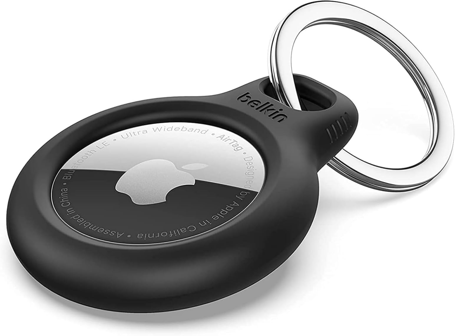 【Apple公認】Belkin AirTagケース 保護カバー 防水 自転車 財布 子供 安全 紛失防止 盗難防止 傷防止 犬 猫 キーホルダー キーリング ブラック F8W973btBLK商品画像