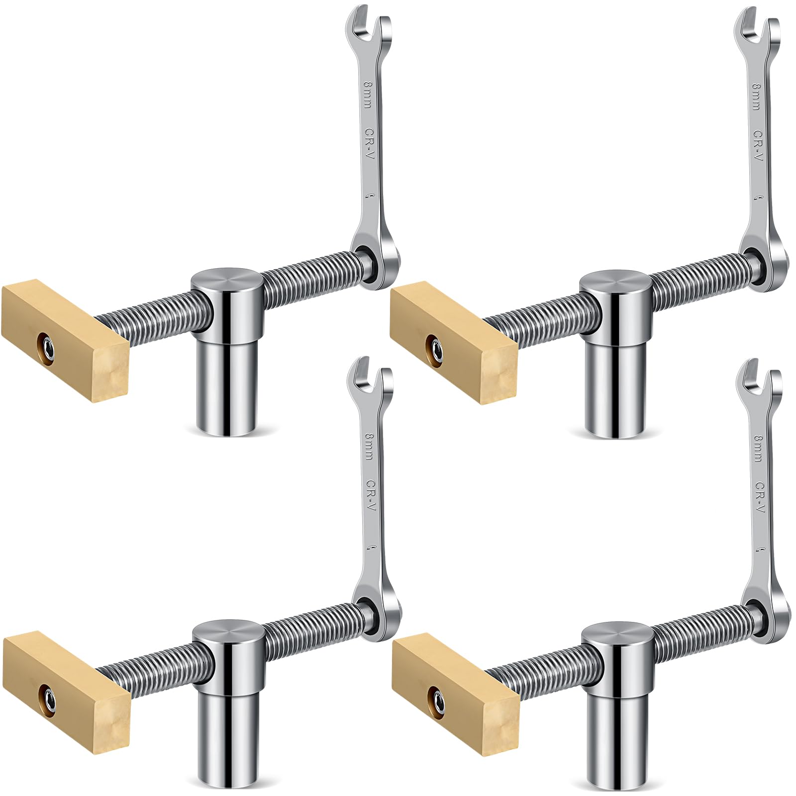 Photo 1 of Lasnten 4 Pcs Woodworking Bench Dog for Clamp 19mm Adjustable Dog Hole Clamp 3/4 Inch Stainless Steel Brass Workbench Stop Silver Workbench Accessories for Woodworking DIY Positioning Tools