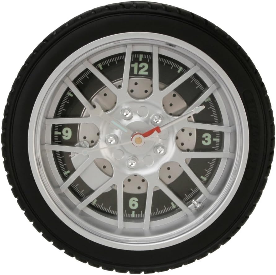 Fantastic Sports Alloy Wall Clock 10" 8 Spokes Car Tyre Clocks