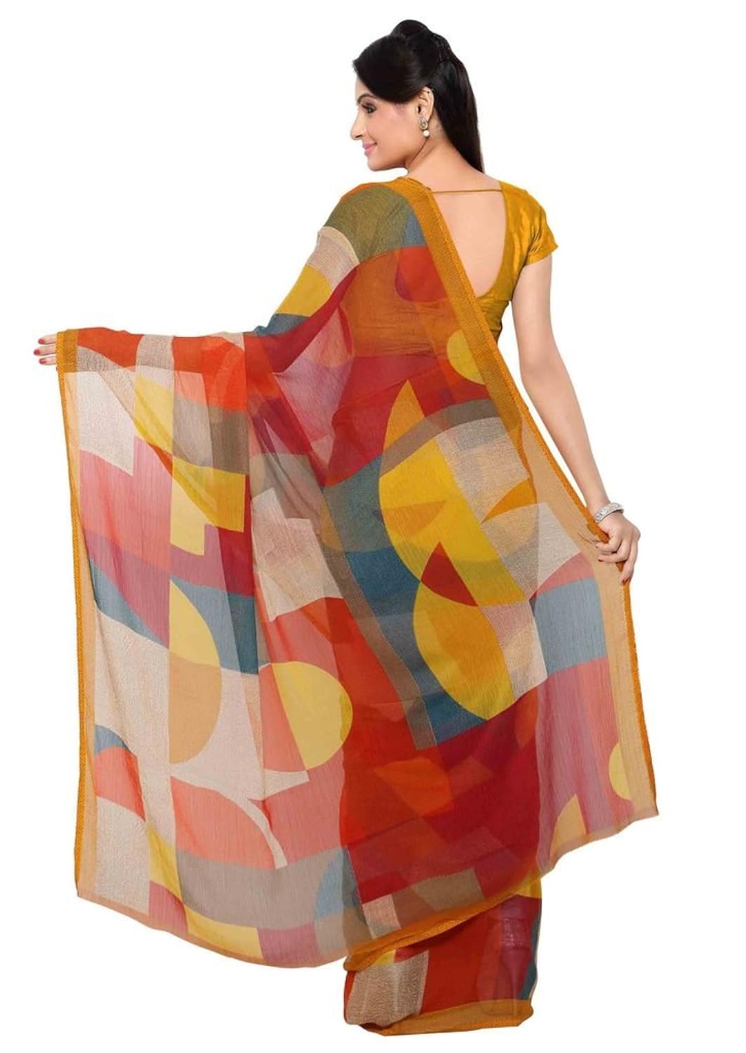 vaamsi chiffon saree with blouse piece