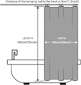 Furlinic Shower Curtain Beige Anti Mould Waterproof 100x180cm Polyester view 6