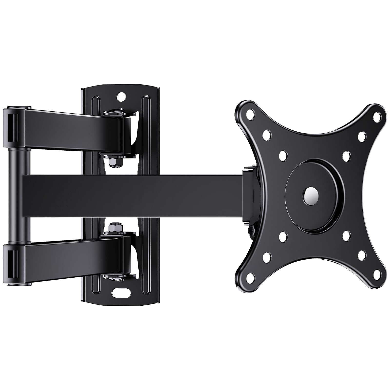 Perlegear TV Wall Bracket for Most 10-30 inch TVs or Monitors up to 20kg, Full Motion TV bracket Swivels Tilts Extends Rotates, Fits VESA 50x50mm/75x75mm/100x100mm, PGXSF1-E