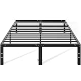 OLIXIS Metal King Bed Frame - 14in High with Storage Space, No Box Spring Needed with Sturdy Steel Slat Support, 2200LBS Heavy Duty for Easy Assembly, Black for Bedroom