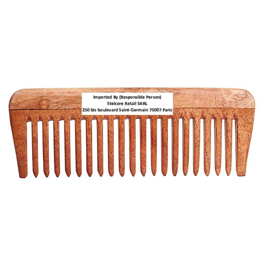SVATV HANDCRAFTED NEEMWOOD COMB FOR DETANGLING HAIR FOR THICK, CURLY AND WAVY HAIR, NON-STATIC AND ECO-FRIENDLY WITH WIDE TOOTH FOR GROOMING HAIR COMB - (N-48)