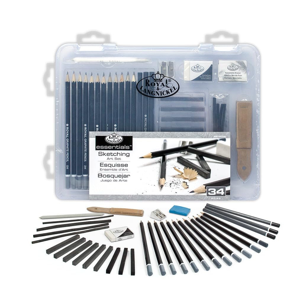 Royal & Langnickel Essentials Clear View Small Case Sketching Art Set