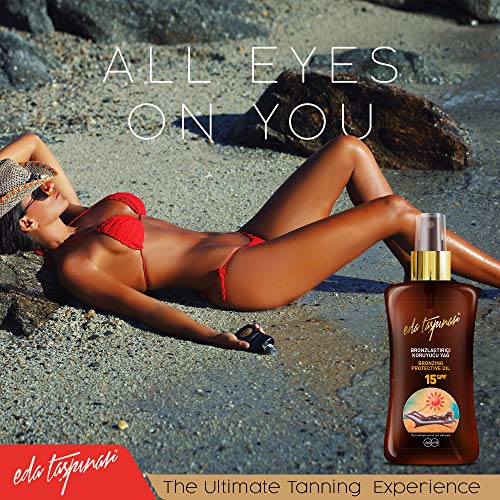 Eda Taspinar Bronzing Protective Oil, Tanning Protecting Oil Spray for Mediterranean Tan, All Eyes On You! SPF 15, 200… - Image 4