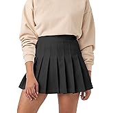 SCKTOO Womens Girl High Waisted Pleated Tennis Skirt School A-Line Skater Skirts with Lining Shorts